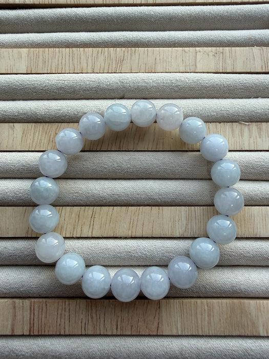 Pale Purple Jadeite Bead Bracelet