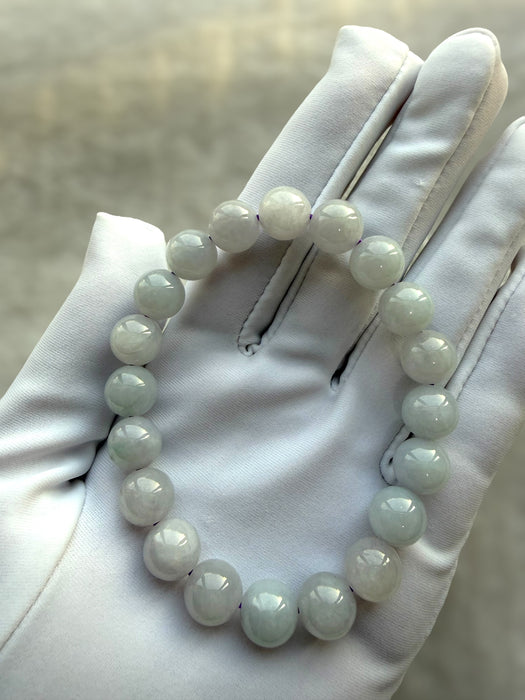 Pale Purple Jadeite Bead Bracelet