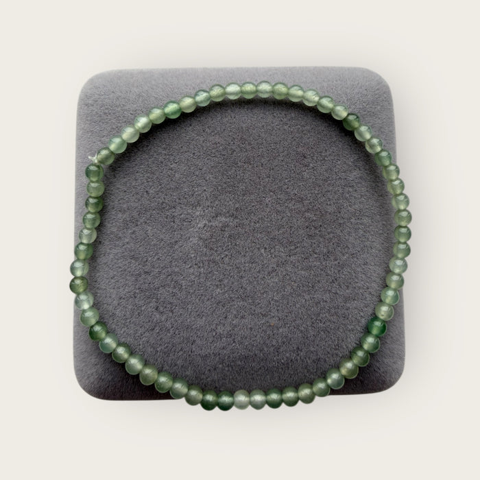 Green White Jadeite Bead Bracelet