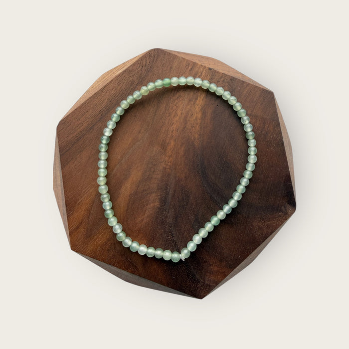 Green White Jadeite Bead Bracelet