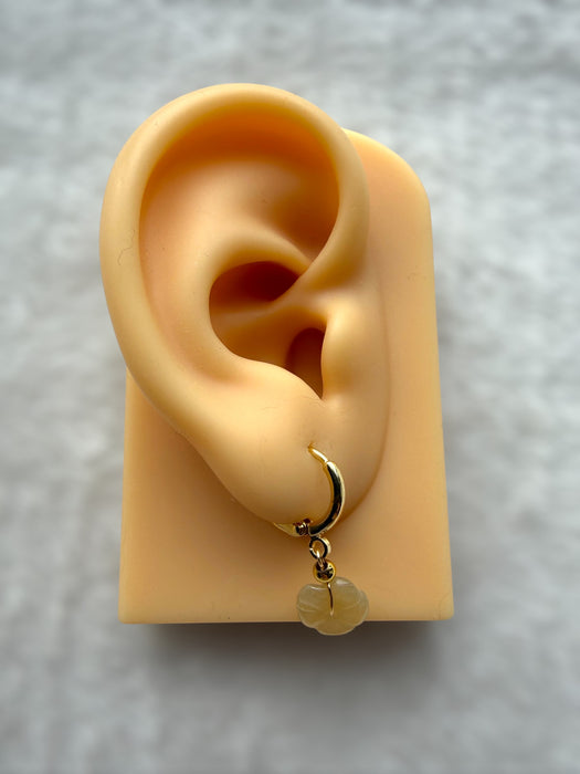 Plum Blossom Jadeite Earring Huggies