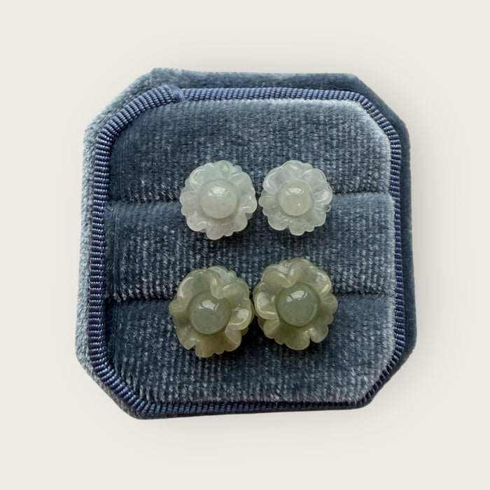 Sunflower Jadeite Earring Studs