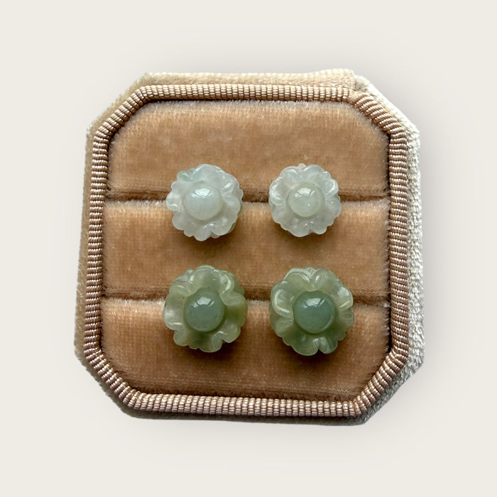 Sunflower Jadeite Earring Studs