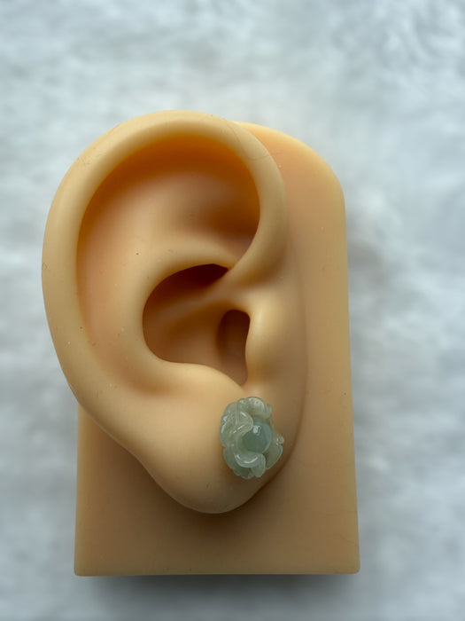 Sunflower Jadeite Earring Studs