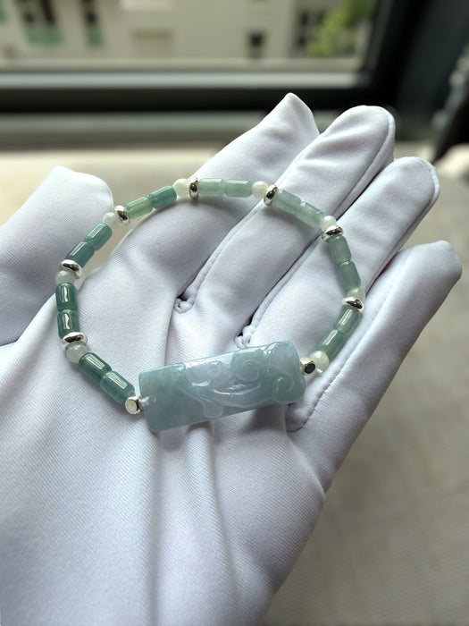 Blue Cloud Jadeite Bracelet