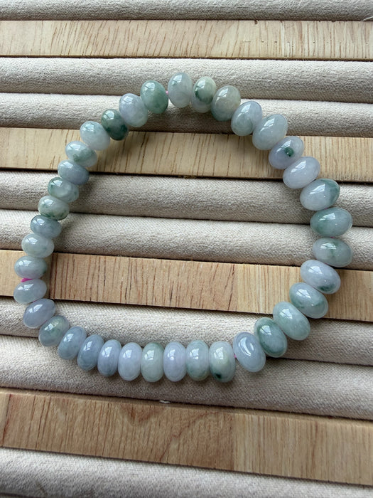 Floating Flowers Abacus Bead Jadeite Bracelet