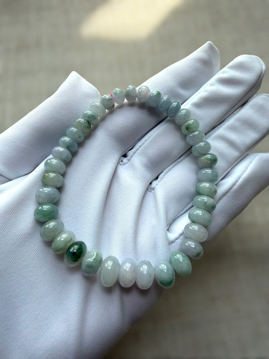 Floating Flowers Abacus Bead Jadeite Bracelet