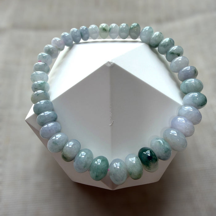 Floating Flowers Abacus Bead Jadeite Bracelet