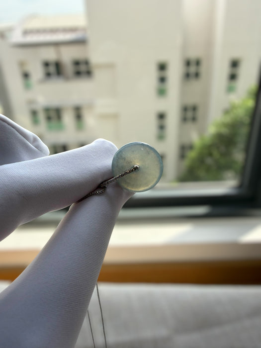 Icy Wuji Jadeite Donut Necklace