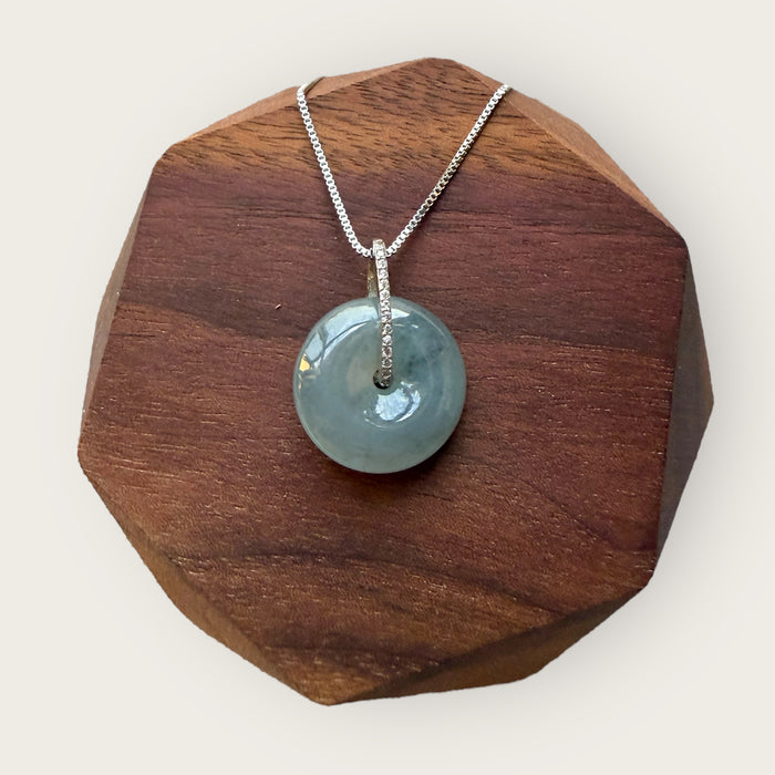 Icy Wuji Jadeite Donut Necklace