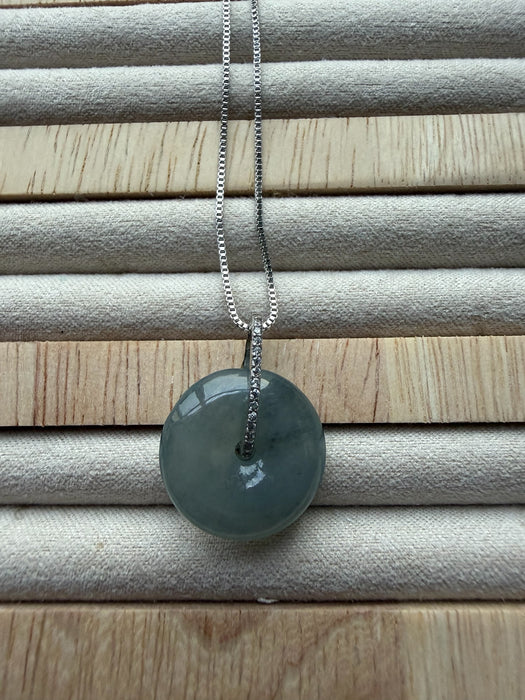 Icy Wuji Jadeite Donut Necklace