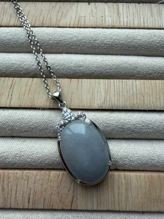 Purple Jadeite Cabochon Necklace