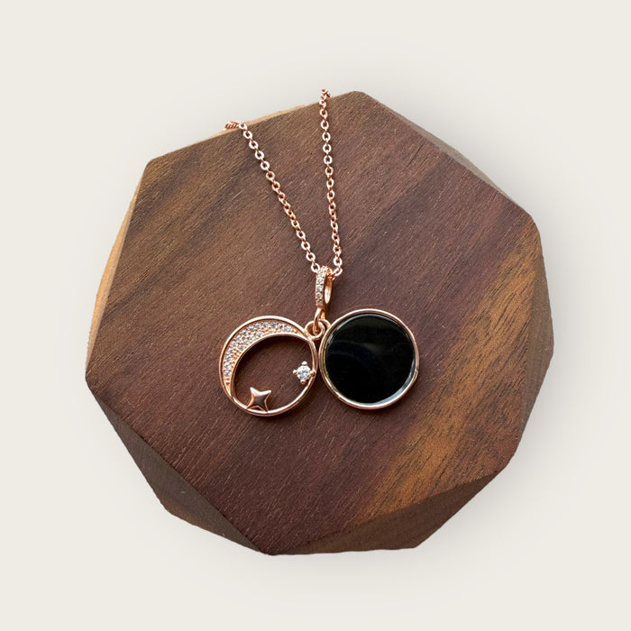 Omphacite Jadeite Moon Star Necklace