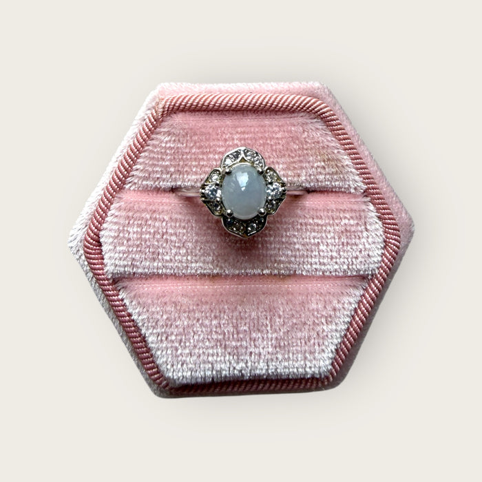 Purple Jadeite Flower Ring