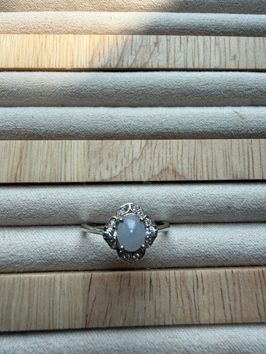 Purple Jadeite Flower Ring