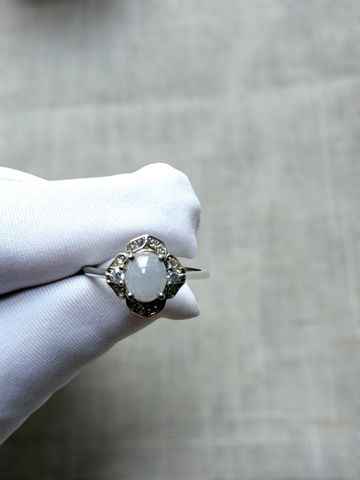 Purple Jadeite Flower Ring