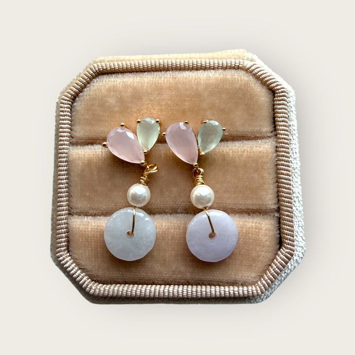 Purple Donut Jadeite Earring Studs