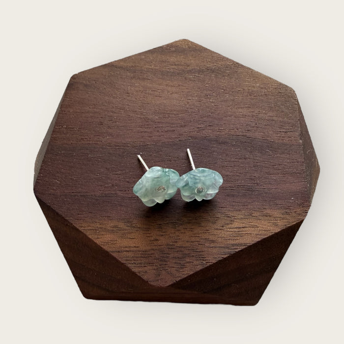 Flower Jadeite Earring Studs