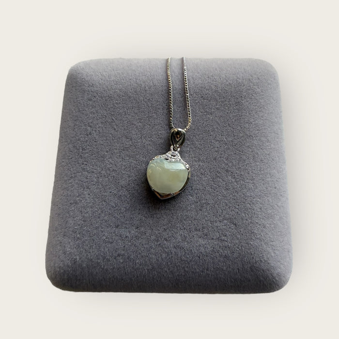 White Heart Jadeite Necklace