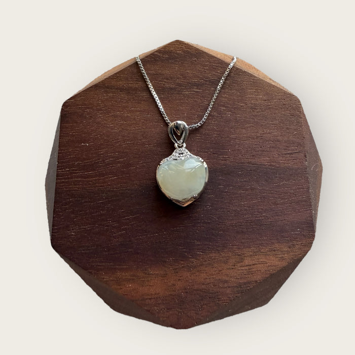 White Heart Jadeite Necklace