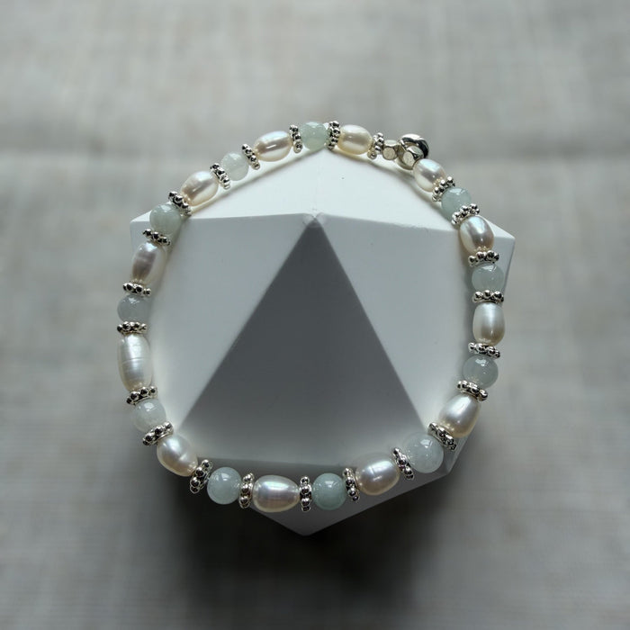 Jadeite Pearl Bracelet - Adjustable