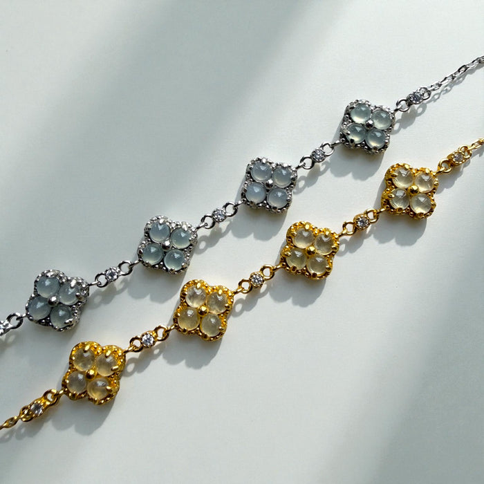 Glowy Clover Jadeite Bracelet