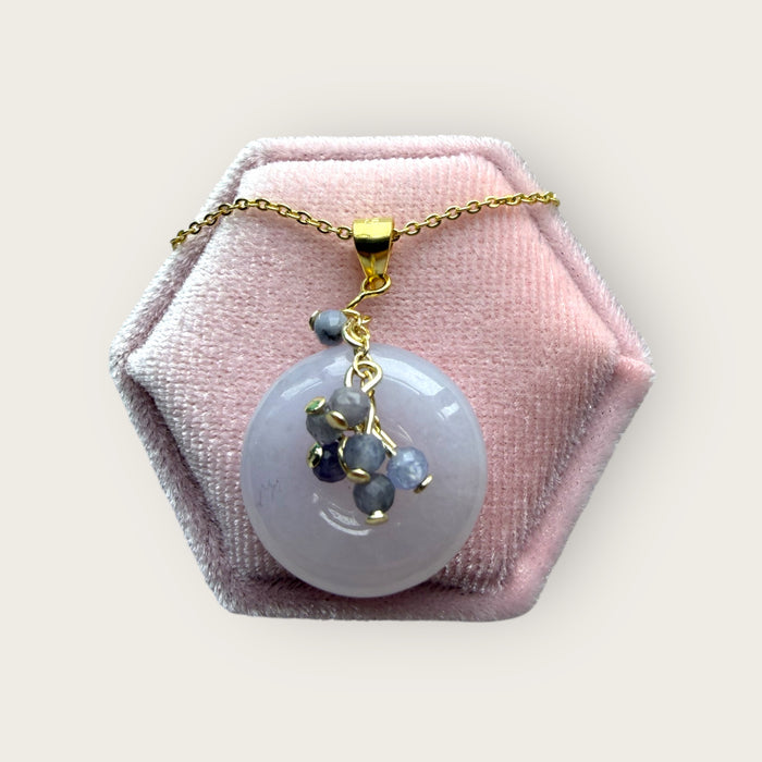 Purple Jadeite Donut Tanzanite Vine Necklace