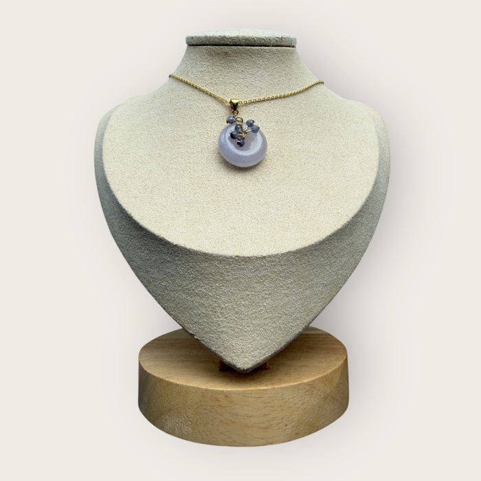 Purple Jadeite Donut Tanzanite Vine Necklace