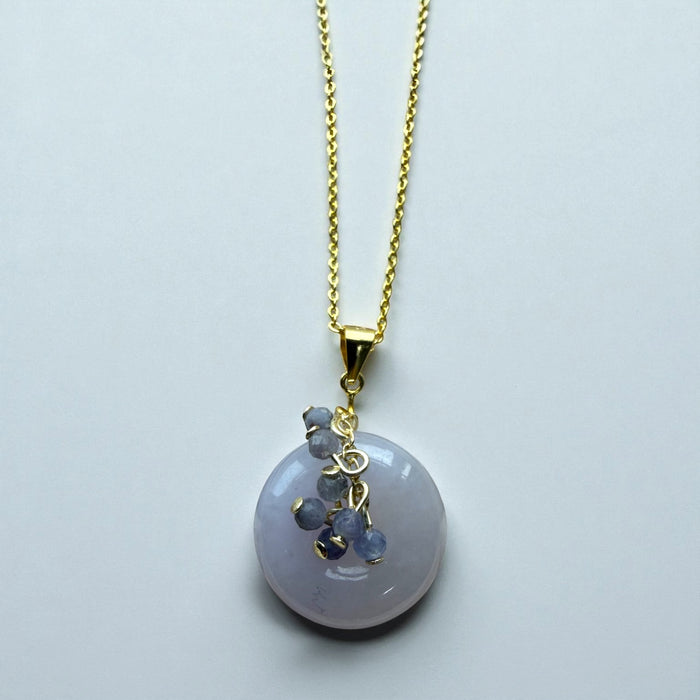 Purple Jadeite Donut Tanzanite Vine Necklace