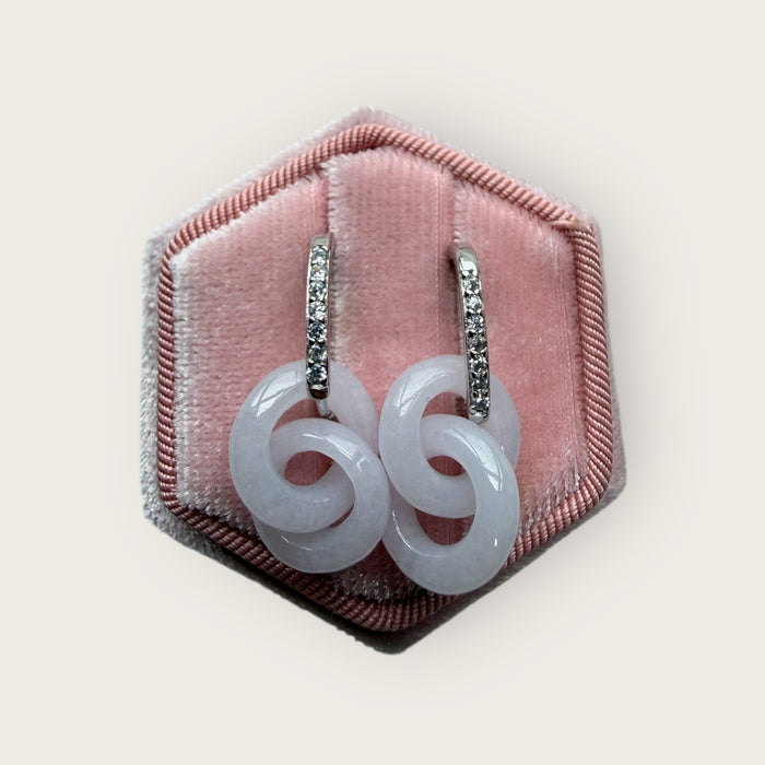 Purple Jadeite Intertwine Earring Huggies