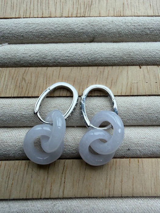 Purple Jadeite Intertwine Earring Huggies