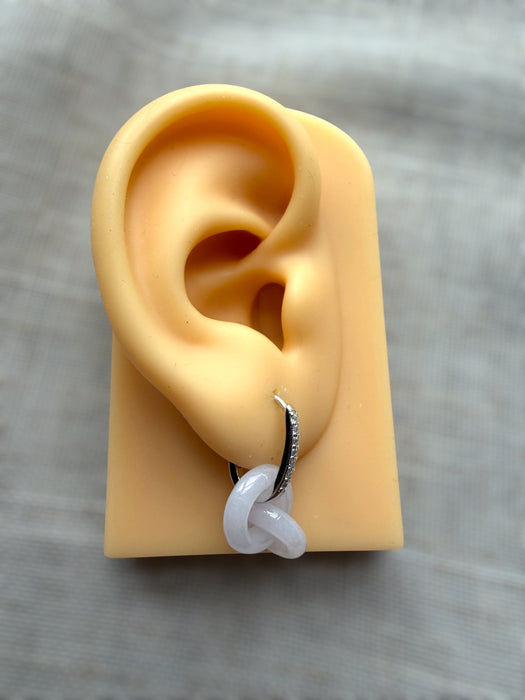 Purple Jadeite Intertwine Earring Huggies