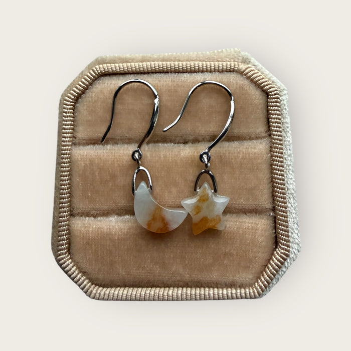 Moon Star Jadeite Earring Hooks