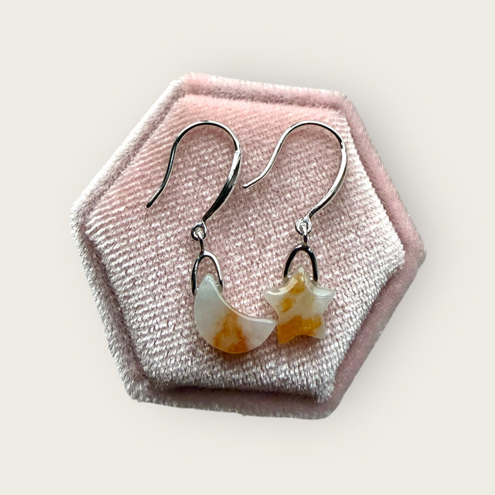 Moon Star Jadeite Earring Hooks