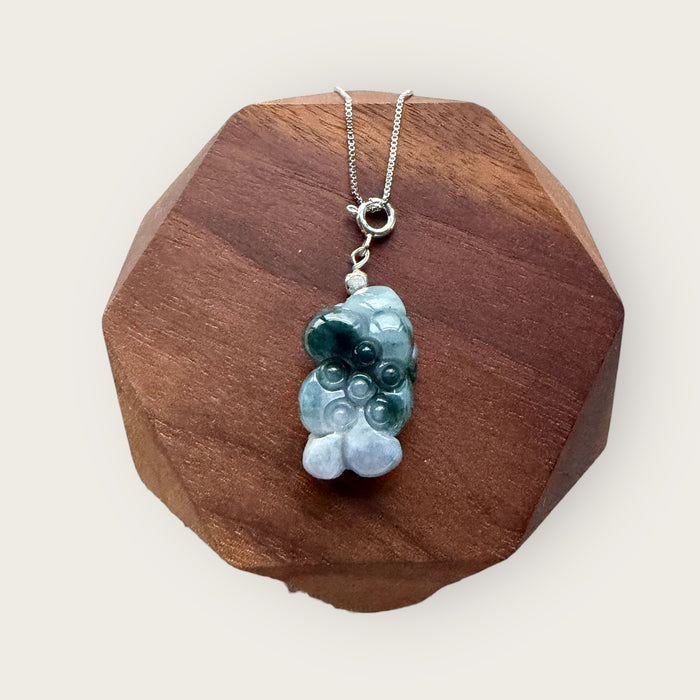 Purple Blue Lotus Jadeite Necklace