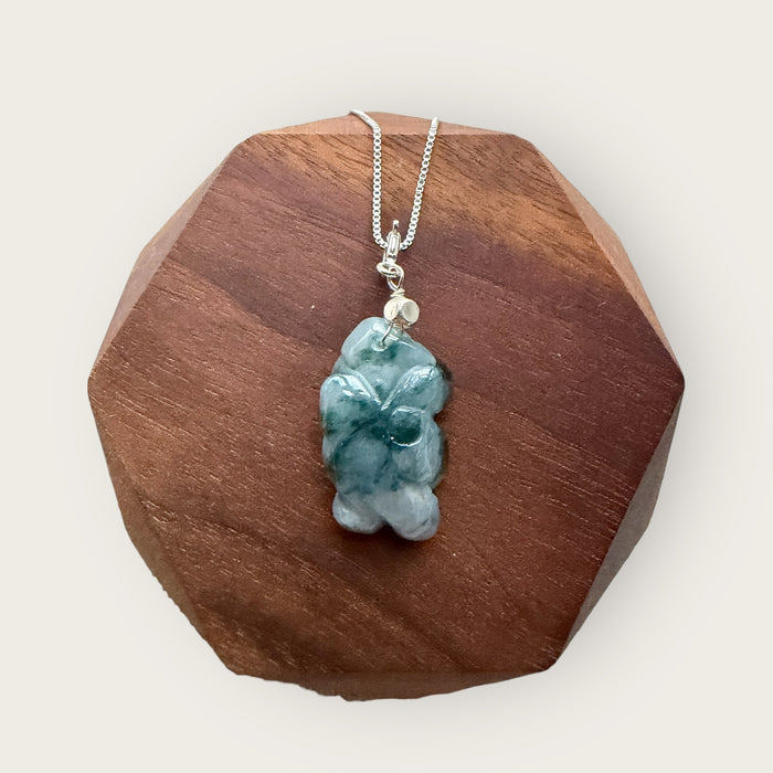 Purple Blue Lotus Jadeite Necklace