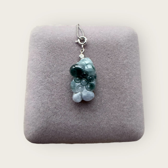 Purple Blue Lotus Jadeite Necklace