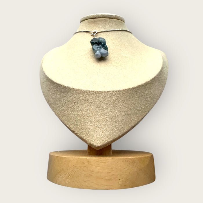 Purple Blue Lotus Jadeite Necklace