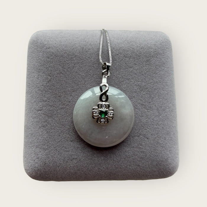 Grey Jadeite Donut Necklace
