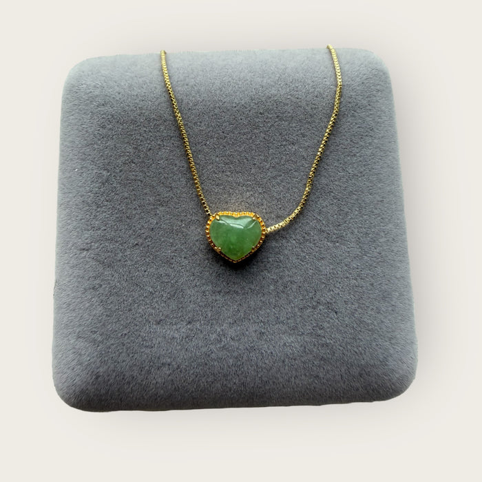 Green Jadeite Heart Necklace