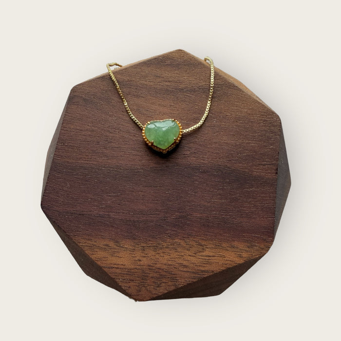Green Jadeite Heart Necklace