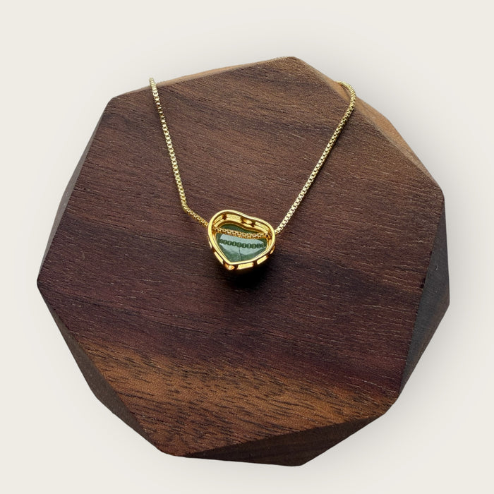 Green Jadeite Heart Necklace