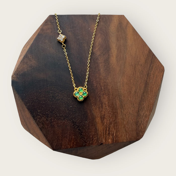 Green Clover Jadeite Necklace