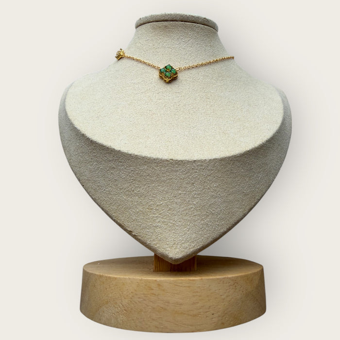 Green Clover Jadeite Necklace