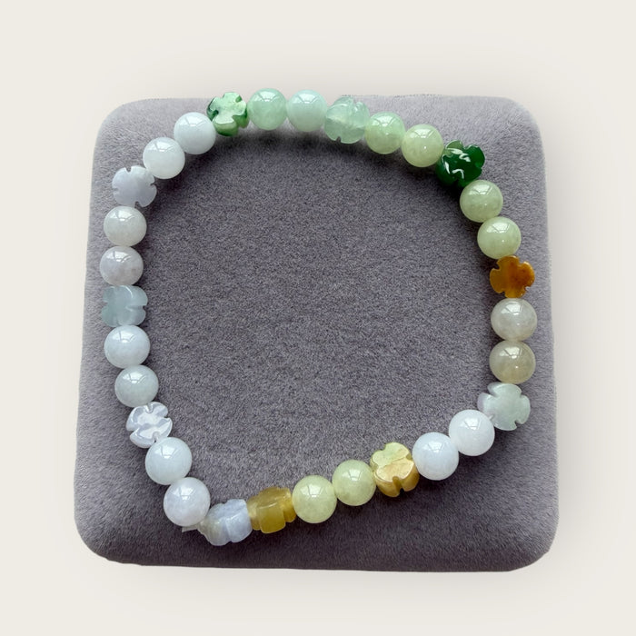 Rainbow Clover Jadeite Bracelet