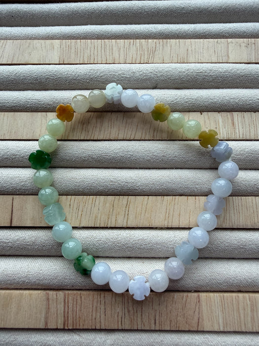 Rainbow Clover Jadeite Bracelet