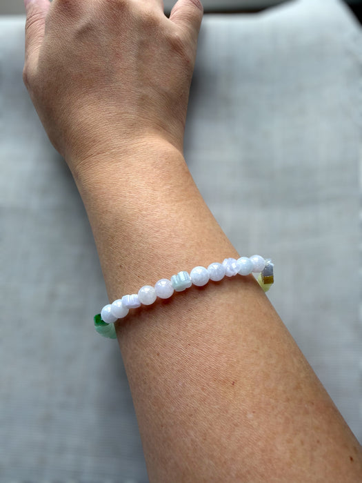 Rainbow Clover Jadeite Bracelet