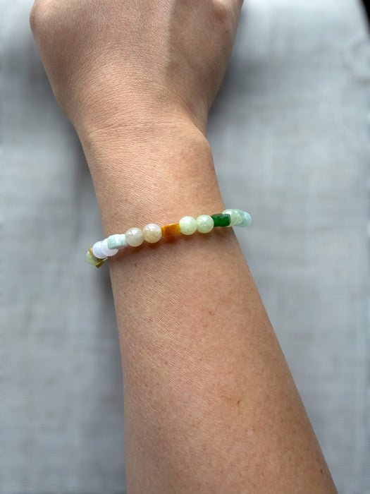 Rainbow Clover Jadeite Bracelet