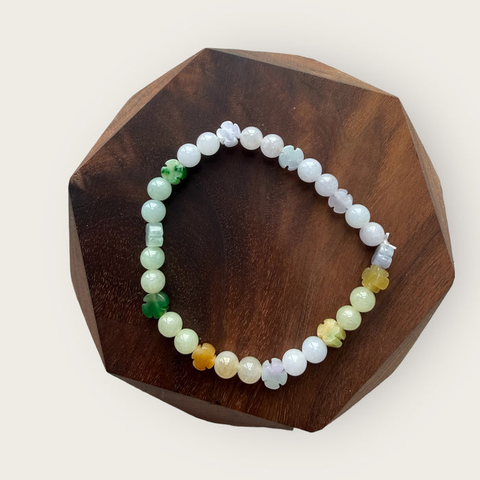 Rainbow Clover Jadeite Bracelet