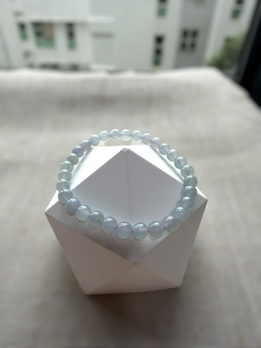 Icy Purple Bead Jadeite Bracelet